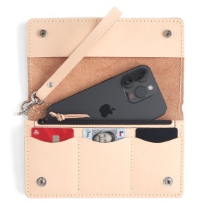 Kit portofel mare Gibson din piele Tandy Leather, cu fermoar si bareta de mana - imagine 5