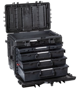 Lada de scule pe roti cu 4 sertare goale, cu RFID/NFC, 5140.BKT02.AH, 581 x 381 x 455 mm, Explorer Cases