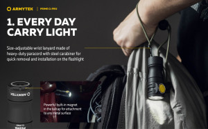 Lanterna EDC Armytek Prime C1 Pro Warm 930 lm cu acumulator 18350 inclus - Img 5
