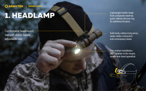 Lanterna frontala Armytek Wizard C2 Pro Sand White 2500 lm cu acumulator 18650 - Img 6