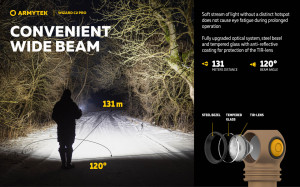 Lanterna frontala Armytek Wizard C2 Pro Sand White 2500 lm cu acumulator 18650 - Img 16