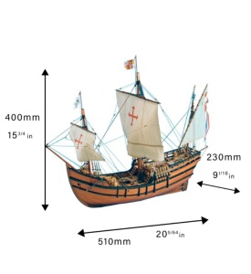 Navomodel Caravelă La Pinta, scara1:65 Kit model de navă din lemn - Artesania Latina - Img 3