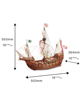 Navomodel Caravelă Santa Maria, scara 1:65 Kit model de navă din lemn - Artesania Latina - Img 3