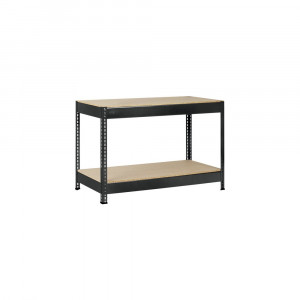 Raft metalic cu 2 polițe din lemn 870x600x1300 mm max. 250 kg/poliță, montaj rapid cu cleme