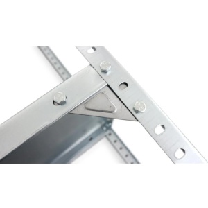 Raft metalic depozitare 148 x 75 x 30 cm, galvanizat, 4 polite, 40 kg/polita - Img 3