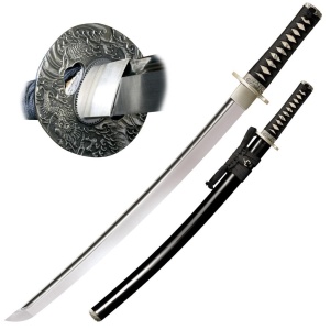 Sabie japoneza Cold Steel Emperor Series Wakizashi CS-88W, lama din otel carbon 1060, teaca din lemn lacuit