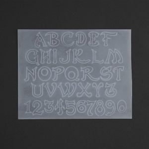 Sablon reutilizabil Craftaid, model alfabet si cifre Alpha Nouveau (Alpha Nouveau) pentru modelaj piele - Tandy Leather 76659-00 - Img 2