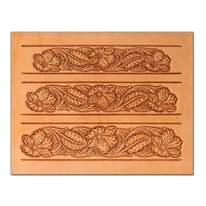 Sablon reutilizabil Craftaid, model curea florala nr. 2 (Floral Belt) pentru modelaj piele - Tandy Leather 76622-00 - Img 3