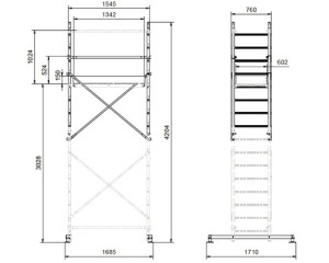 Schelă WERNER Helio modul B din aluminiu - Img 2