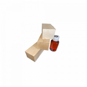 Set 4 blocuri din lemn de tei pentru cioplit 47 x 47 mm cu 50 ml ulei in - Img 2
