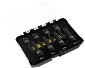 Set capete chei tubulare impact WGB 1/2" 5-19 mm, 8 piese, crom-molibden - Img 2