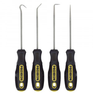 Set carlige speciale MICRO Proxxon 22700, 4 piese, varf drept, carlig, 45 si 90 grade - Img 2