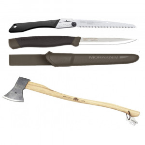 Set Cuțit Companion, Heavy Duty MG, Fierastrau Silky Gomboy 240mm cu 10dinti, 30mm si Bison 800g