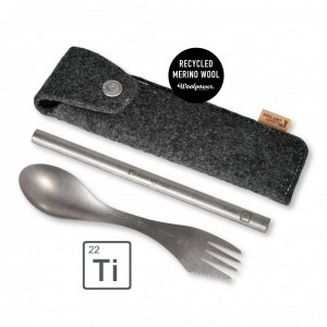Set pai si spork din titan Spork´n Straw Kit Titanium, LIGHT MY FIRE - Img 1
