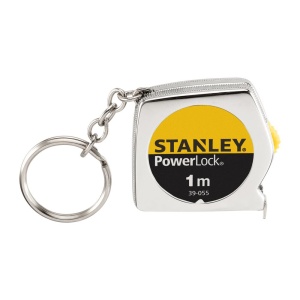 Stanley 0-39-055, ruleta tip breloc PowerLock 1m, sistem de blocare si retragere automata a benzii, 1m x 6.35mm, blister - Img 1