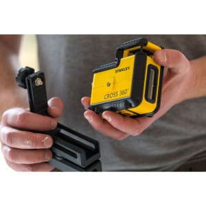Stanley STHT77640-1, nivela laser cross 360 grade, cu linie in cruce, lumina rosie, prindere trepied, Quicklink, raza actiune 20m, include 4 baterii AA, trepied si husa - Img 3