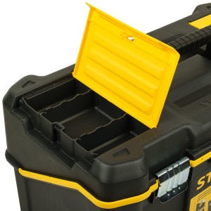 Stanley STST83397-1, essential, cutie pentru scule cu trei niveluri de depozitare, inchizatoare metalice, 24 litri, 49 x 28,5 x 25,5cm - Img 7