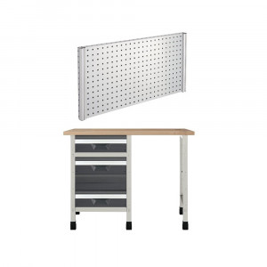 WB 9 Banc de lucru 1130x650x860 mm cu panou scule, Wolfcraft - Img 1