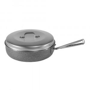 307260 Tigaie antiaderenta Ø200 cu maner rabatabil si capac pentru camping, Trangia