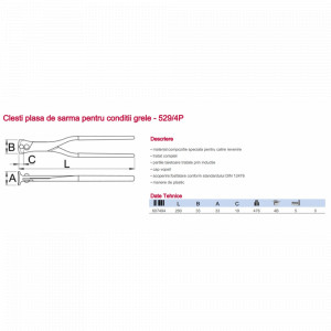 529/4P Clesti plasa de sarma pentru conditii grele, 280 mm, Unior - Img 2