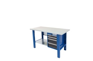 Banc de lucru metalic Werkmeister 1500-23, 1500 mm, 4 sertare