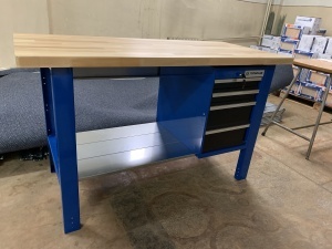 Banc de lucru metalic Werkmeister 1500-7, 1500 mm, 4 sertare