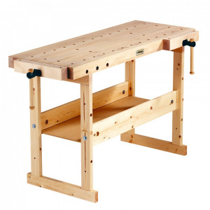 Banc de tamplarie Sjöbergs 1450 din mesteacan cu 2 menghine, 1470 mm