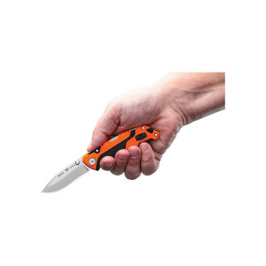 Briceag de vanatoare Buck Pursuit Pro Small 0661ORS-B, otel S35VN, maner Versaflex portocaliu, Lockback - Img 7