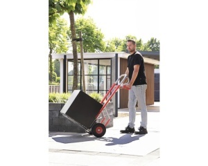 Carucior transport cu platforma profesional Cargo Point max. 250kg, H 1280mm, din otel zincat - Img 2