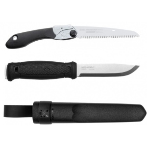 CBS132.1 Set Cutit Mora Garberg INOX Si Fierastrau pliabil bushcraft/camping Silky Pocketboy 170mm cu 10dinti/30mm
