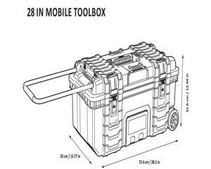 Cutie mobila pentru scule Industrial Mobile Job 45 l, 72,4 x 35 x 31,6 cm, cu roti - Img 6