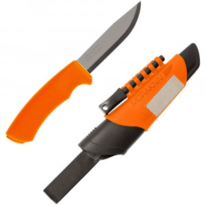 Cutit Bushcraft Survival Orange cu lama otel inoxidabil suedez 12C27,Morakniv - Img 2