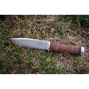 Cutit Fallkniven NL4L Frej Northern Light, lama Laminated VG10, maner piele naturala, lama 130 mm - Img 3