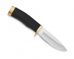 Cutit fix pentru vanatoare Buck 0692BKS-B Vanguard, maner cauciucat negru si garda alama - Img 4