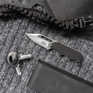 Cutit neck knife SOG Instinct Mini G10 Satin, otel 5Cr15MoV, lama Drop Point 48 mm - Img 9