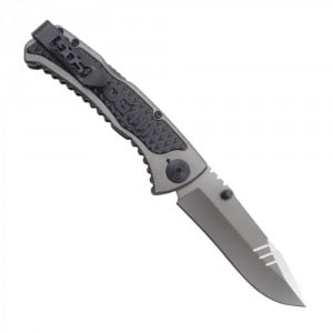 Cutit pliabil SOG Sideswipe SW1011-CP, lama asistata 7Cr15, Lockback, maner aluminiu cu insertii GRN - Img 5