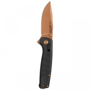 Cutit pliabil SOG Terminus XR LTE Carbon Rose Gold TM1043-BX, lama Drop Point CPM S35VN TiNi Rose Gold, XR Lock, Flipper, maner Carbon Fiber, EDC Premium - Img 2
