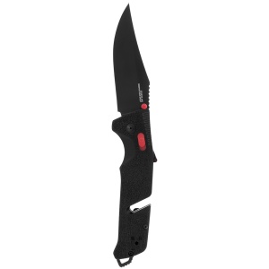 Cutit pliabil SOG Trident AT Black 11-12-01-41, lama Clip Point CRYO D2 Black TiNi, deschidere asistata S.A.T., AT-XR Lock, taietor de centura, spargator geam, maner GRN Black - Img 2