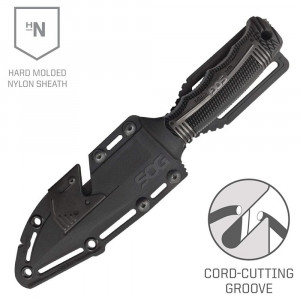Cutit tactic SOG SEAL Strike Black TiNi, otel AUS-8, lama partial zimtata 125 mm - Img 5