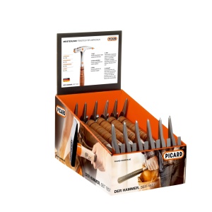 Display ciocane Master Range cu maner din piele Picard, continut: 12 x 761 500 g, cu varf