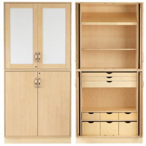 Dulap de depozitare cu usi de tabla/mesteacan CABINET 1, Sjobergs - Img 1