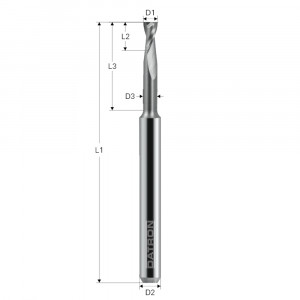 Freza cu 2 caneluri, Datron 00781006, 0.6x0.9x3.0mm - Img 2