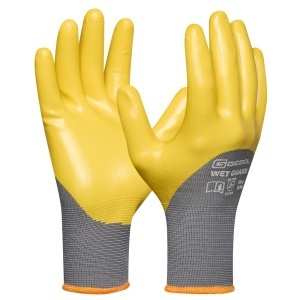Gebol EP729514_09, Manusi de protectie Wet Guard Yellow, din poliester, acoperire cu spuma de nitril, rezistente la ulei si apa, uz profesional, marimea 9/L - Img 2