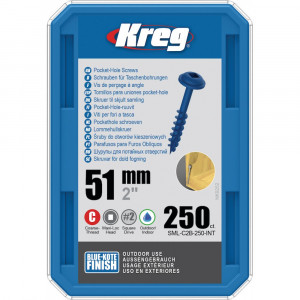 Holțșuruburi Kreg Pocket-Hole Blue-Kote 51 mm, filet grosier, cap Maxi-Loc - Img 2