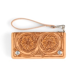 Kit portofel Roper cu capse din piele vegetala Tandy Leather, cu fermoar, 9,5 x 19 cm - imagine 3