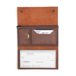 Kit portofel Surveyor Bison din piele de bizon Tandy Leather, cu fermoar, 17,8 x 9,5 cm - imagine 5