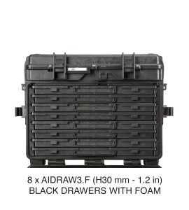Lada de scule pe roti cu 8 sertare cu burete, 5140.B.8C, 581 x 381 x 455 mm, Explorer Cases