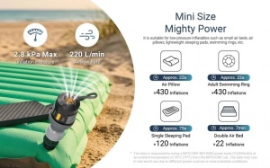 Mini Pompa de Aer Electronica Nitecore AP01, Fibra de Carbon, 22 g, USB-C, 220 L/min, 5 Duze - Img 15