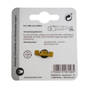 Proxxon 28158, Disc diamantat pentru taiere precisa, 50 x 0,8 mm, alezaj 9,6 mm, pentru LHW si LHW/A - Img 3