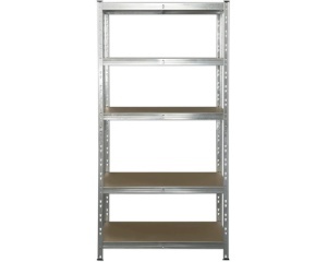 Raft metalic 180 x 90 x 40 cm, argintiu, 5 polite MDF, 175 kg/polita - Img 2